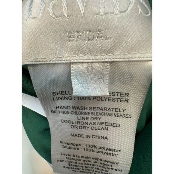 Davids Bridal Chiffon Sleeveless A-Line Gown V-Neck & Spaghetti Straps Dress Siz - Picture 3 of 15